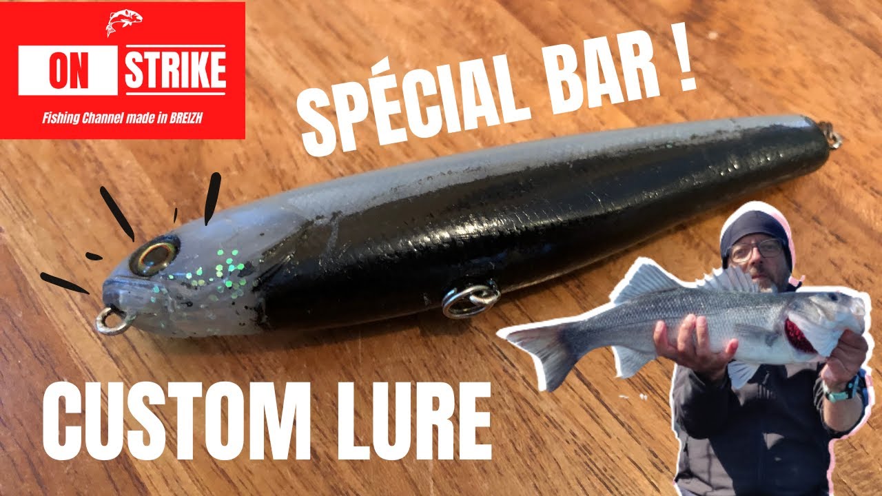 LEURRE Custom NOIR Sp&eacute;cial P&Ecirc;CHE du BAR du BORD au LEURRE de SURFACE &agrave; partir d'un BONNIE 95 - ILLEX