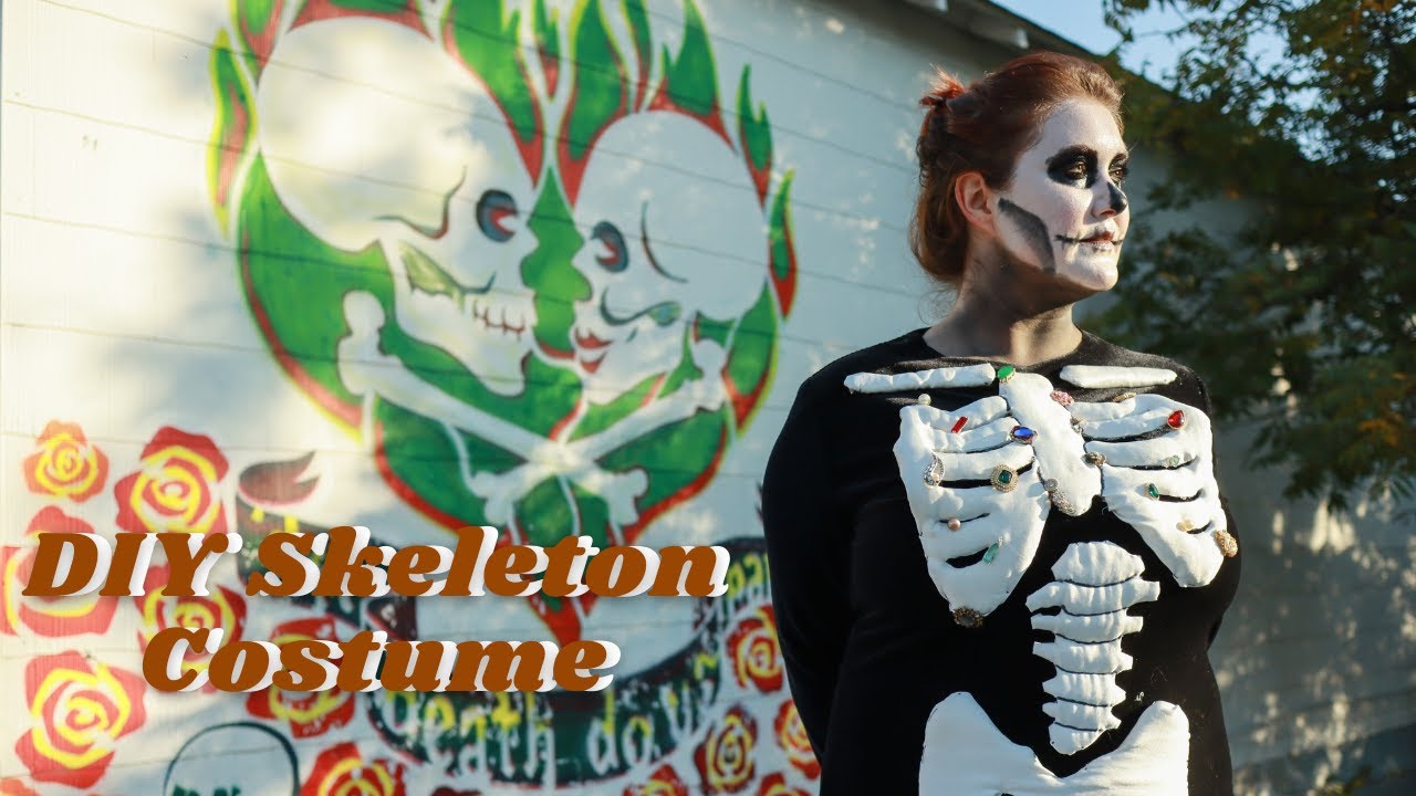 Let's make a skeleton costume! #Halloween2020 #DIYHalloweencostume #DIYSkeletoncostume