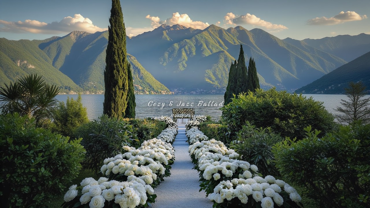 [playlist] White Rose Aisle by Lake Como, Cozy Jazz Ballads Whispering Eternal Love 🌊💐