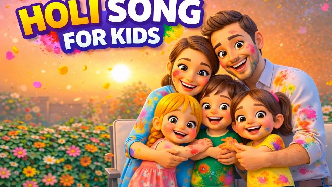 HOLI SONG FOR KIDS 🌸#HOLI RHYME 🌈#NurseryRhymes 