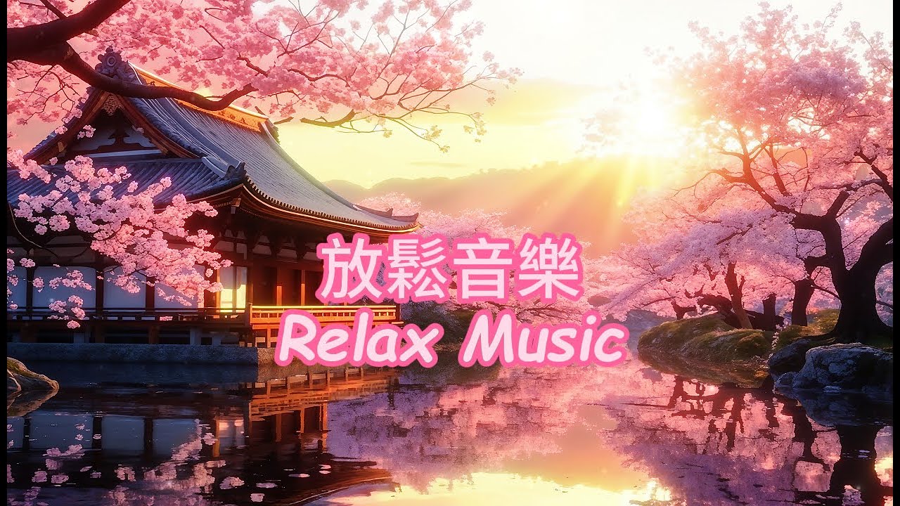 無廣告🌸櫻寺晨光，柔和旋律如陽光映古亭花影，洗去內心煩憂，帶來深層放鬆，讓你沉浸於春寺的寧靜懷抱