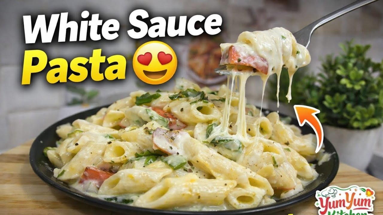 Healthy White Sauce Pasta Without Maida | Restaurant Style Taste
