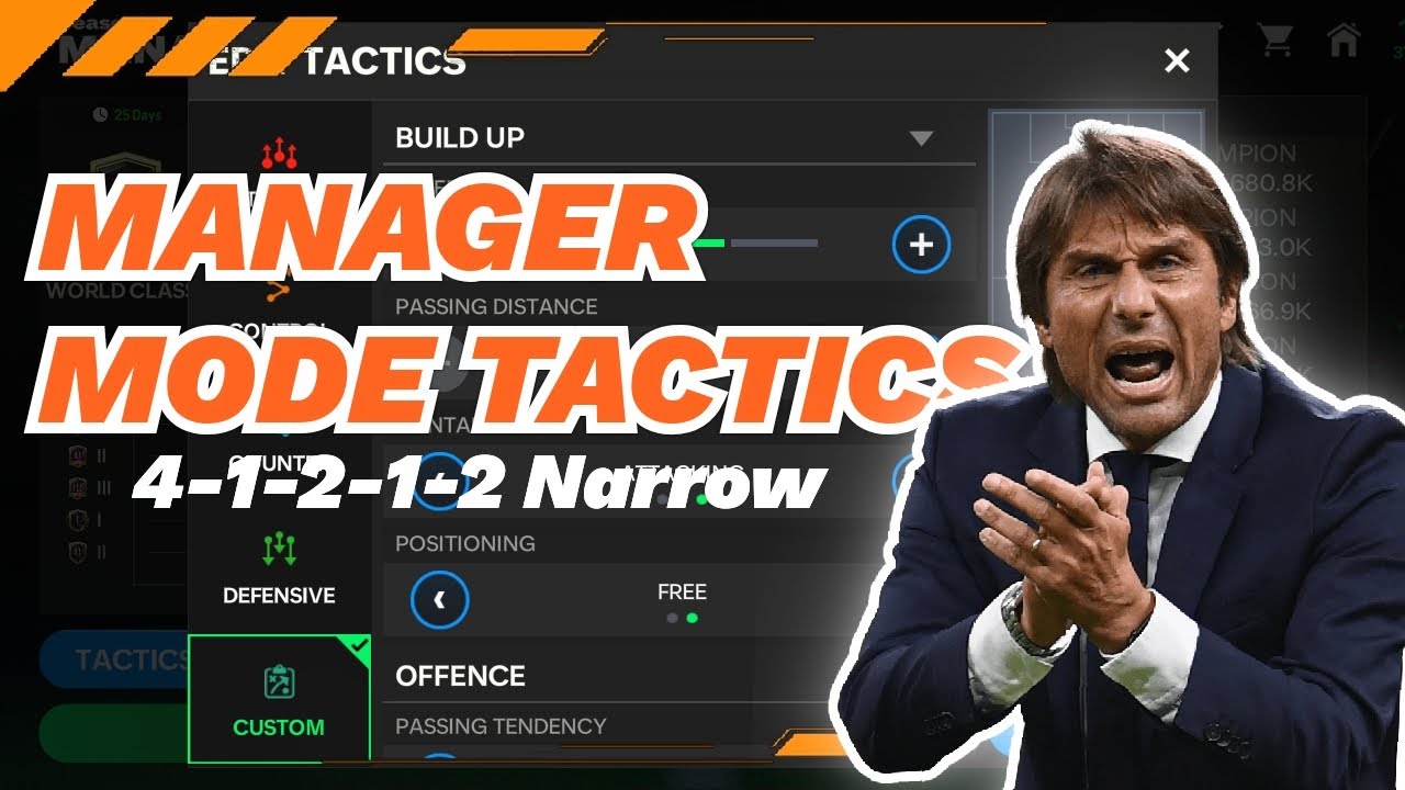 MANAGER MODE TACTICS 4-1-2-1-2 NARROW EA SPORTS FC MOBILE ‼️‼️