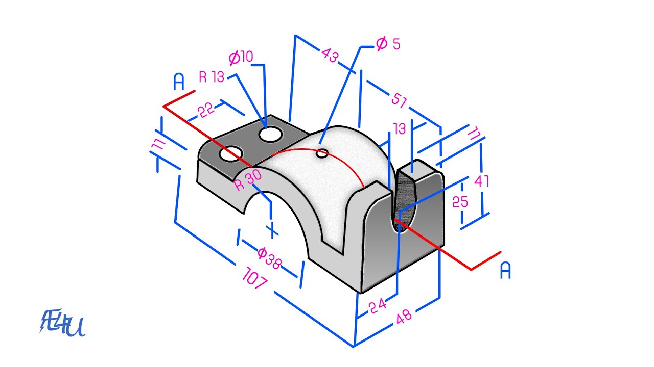 كيفية التهشير بالرسم الهندسي اليدوي | How to draw sections-Engineering Drawing