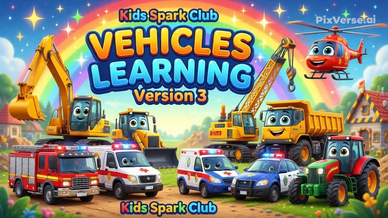 🚑🚁🚜🚒Vehicles Song Version-3 for Kids 🚑🚁🚜🚒 | Construction, Emergency Vehicles