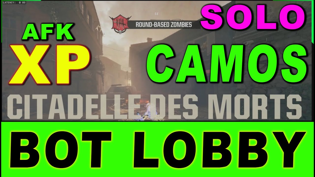bo6 glitch: SOLO CAMO LOBBY GLITCH, SOLO BOT LOBBY GLITCH for Citadelle map in bo6 zombies, AFK XP