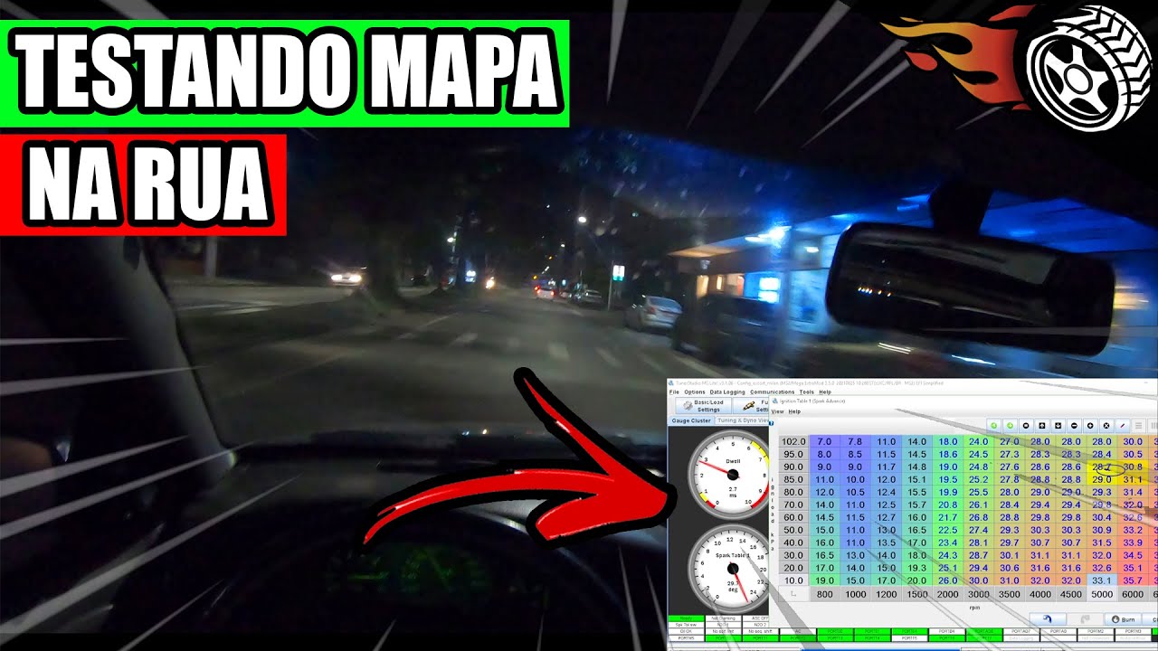Testando Acerto Megasquirt no Zetec - Mapa Ponto Ignição e Avanço - Milan Dark