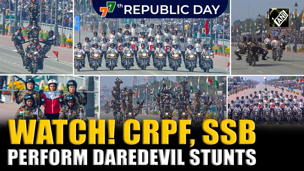 Watch! CRPF & SSB bike daredevils’ stunts on Kartvaya Path during Republic Day Parade 2026