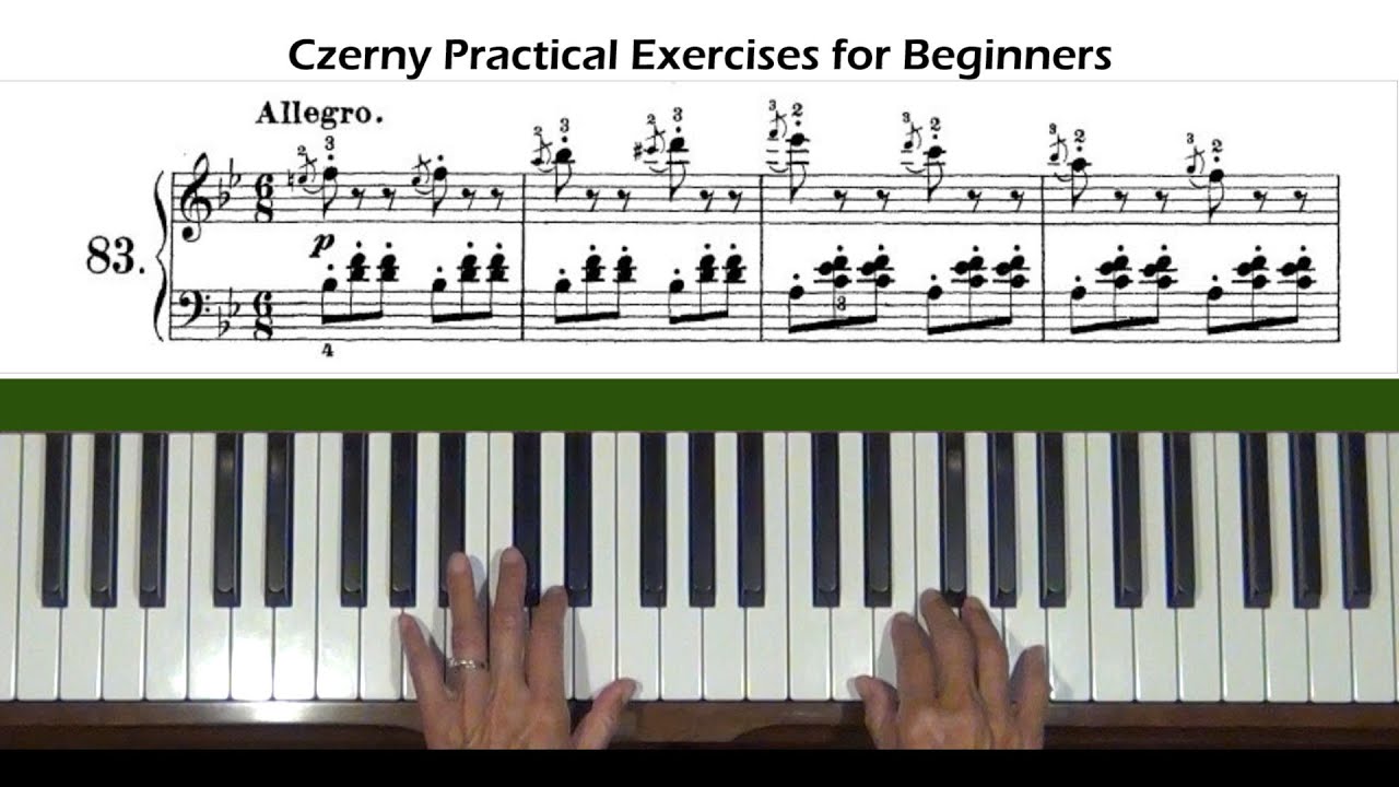 Czerny Practical Exercises for Beginners Op. 599, No. 83 Piano Tutorial