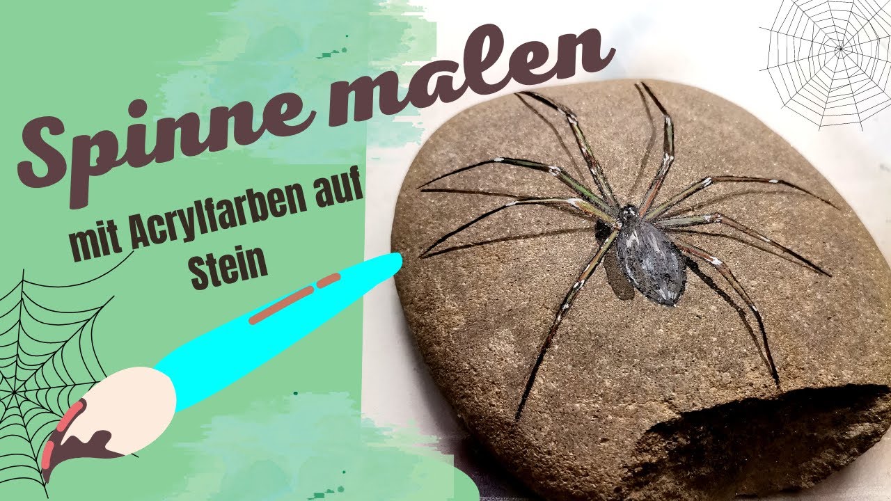 Spinne auf Stein malen in Echtzeit | Acrylmalerei