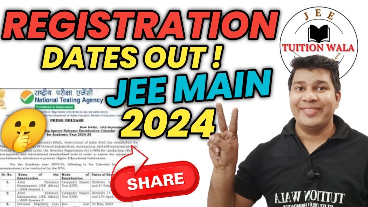 jee main 2024 registration date out|when jee main 2024 registration start|jee main 2024 registration