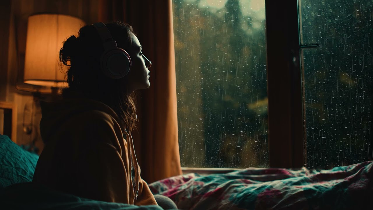 Alone in a Cozy Bedroom 🌧️ Rain on the Window for Deep Sleep & Emotional Relie