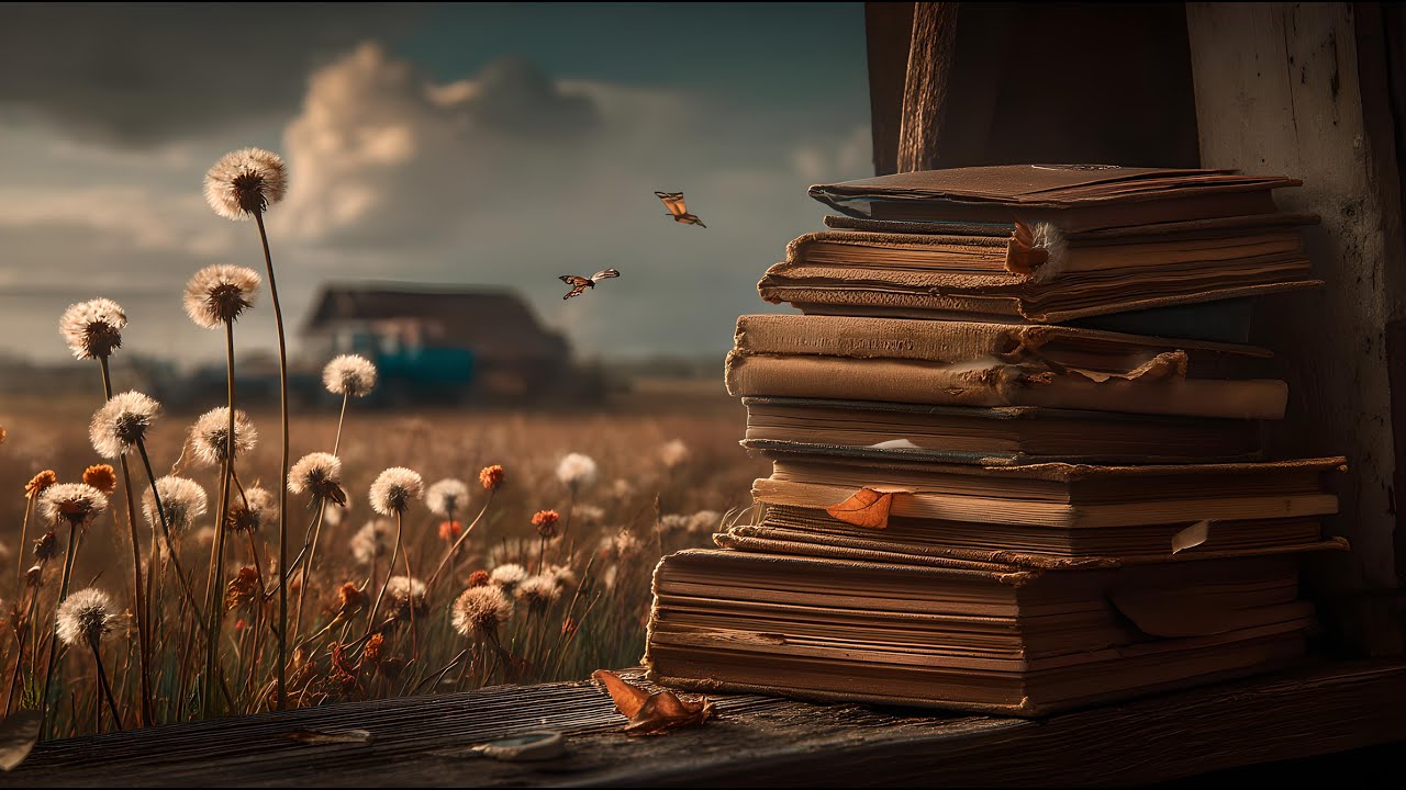 POV: Golden Light Through Old Books ☕ – Indie Folk Guitar