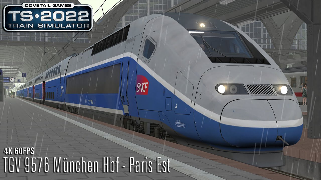 9576 München Hbf - Paris Est - Bahnstrecke Strasbourg - Karlsruhe - TGV Euroduplex - TS 2022