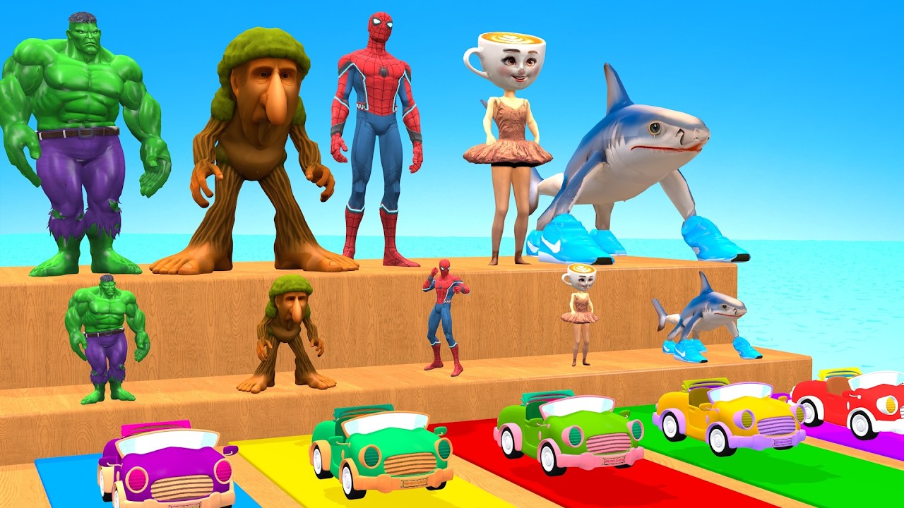 Long Slide Game with Cow Elephant Gorilla Hippopotamus Tiger 3d Animal Game Funny 3d Animals