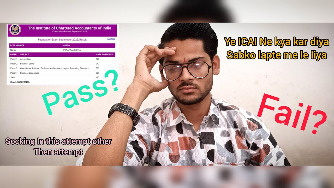 CA Foundation Sep 25 Result Reaction 😱😱