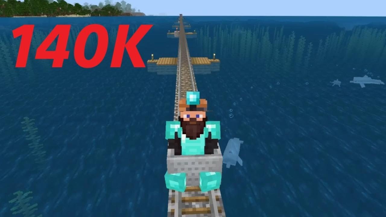 Completed 140K in the longest railroad in Minecraft survival