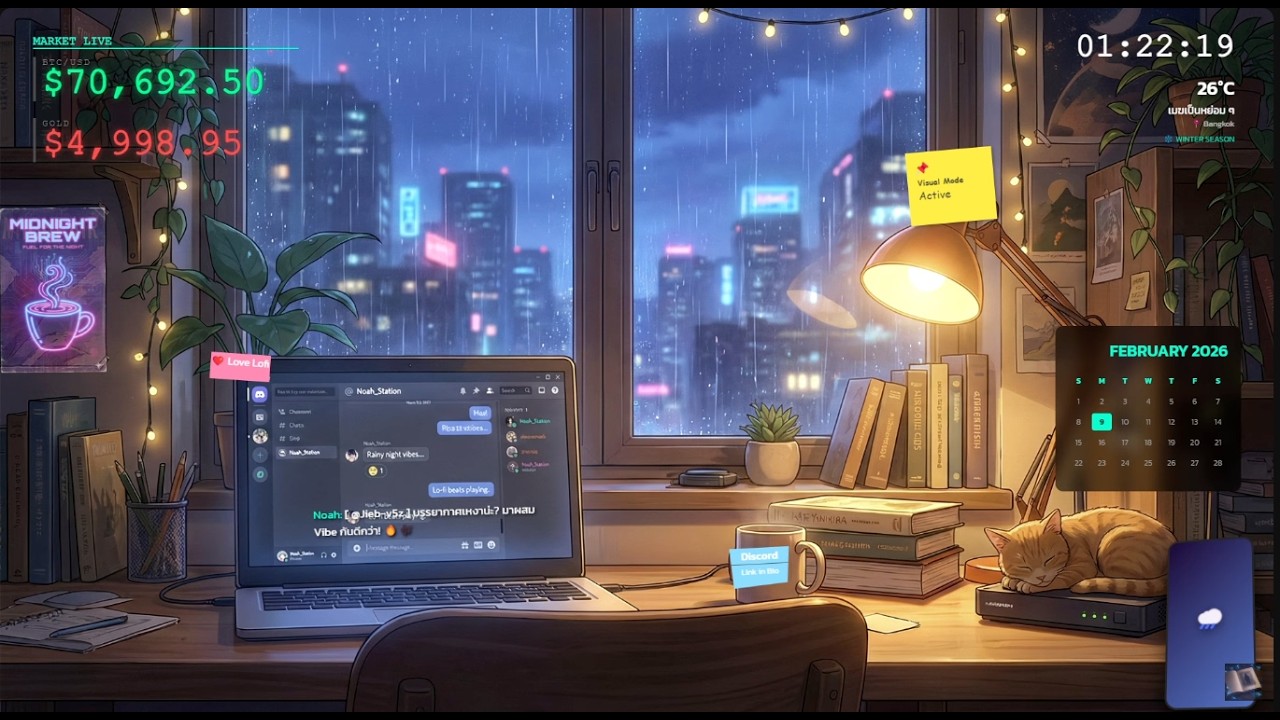 EP70.5 🔴 Living Lofi Server 🧬 โหมด: ฟ้าฝันอุ่น | Noah Station