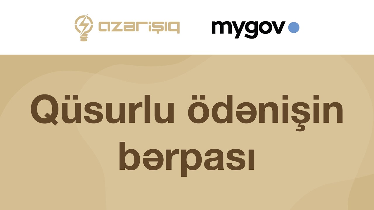 Qüsurlu ödənişin bərpası