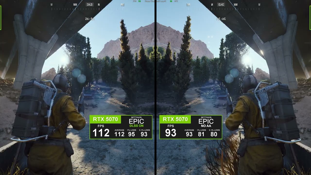 Arc Raiders: DLSS vs no AA - 1440p