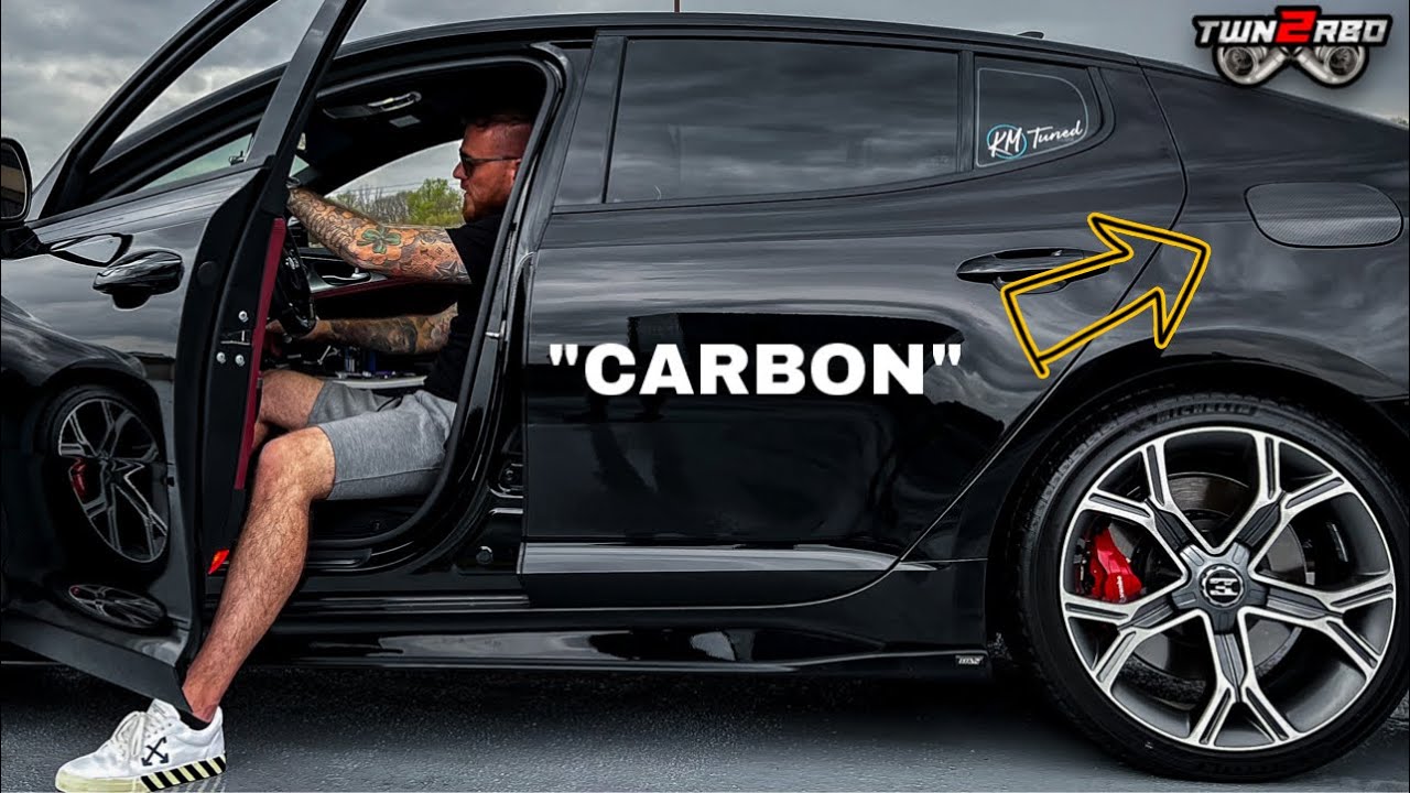 New KIA STINGER Carbon Fiber Fuel Door Install + updates