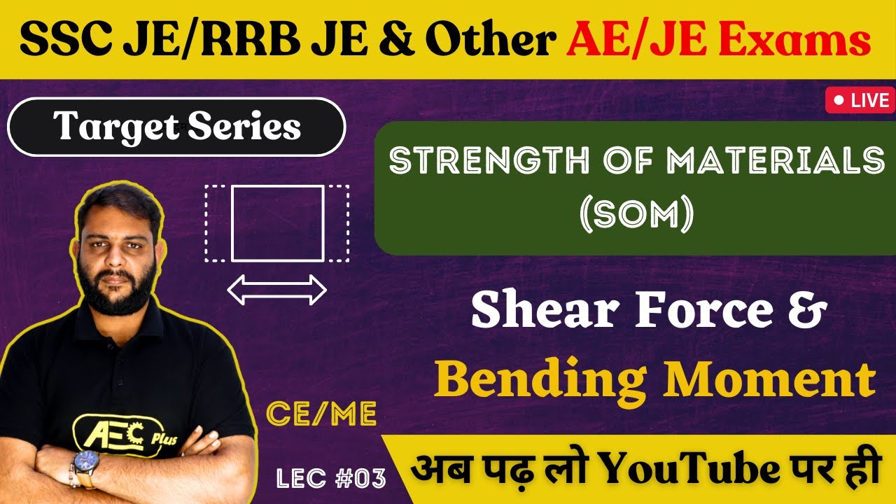 Shear Force & Bending Moment -Strength of Materials - Civil Engineering/ME | SSC JE 2023/RRB JE 2023