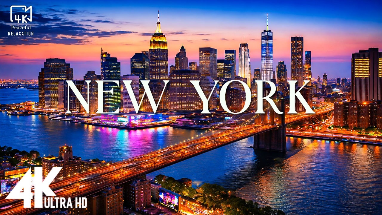 New York 4K | Iconic Skyline, Times Square Lights & The Energy of the City