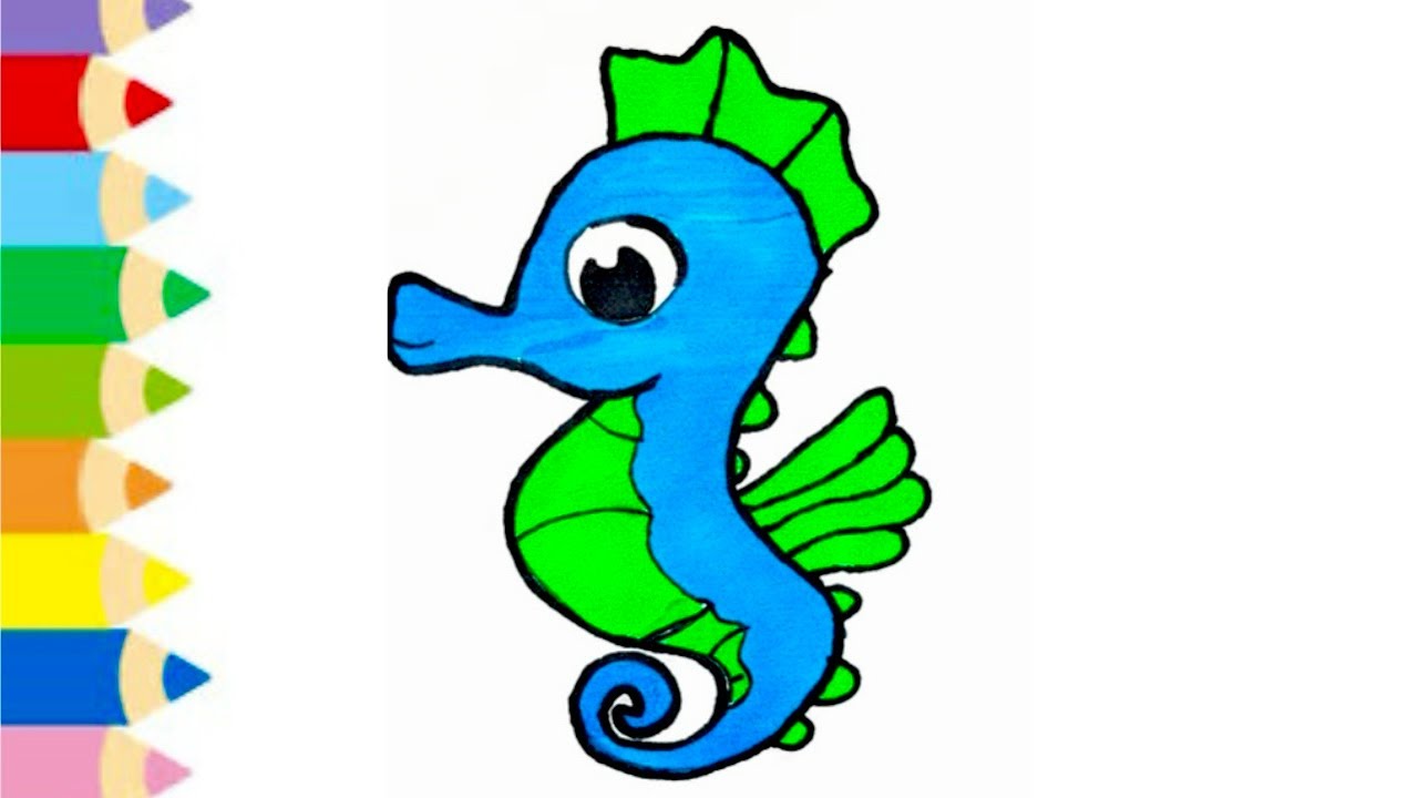 Sevimli Denizatı &Ccedil;izimi -  How to Draw a Seahorse
