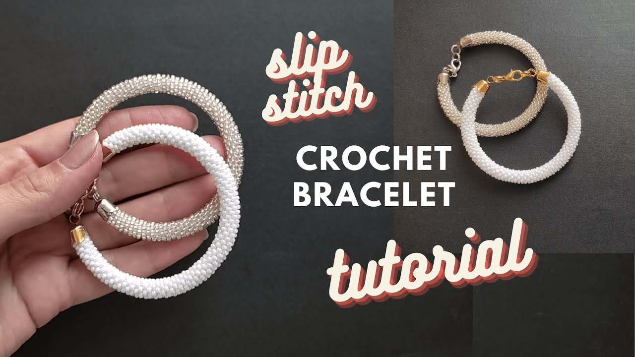 crochet bracelet with beads tutorial, beaded crochet rope bracelet diy beading