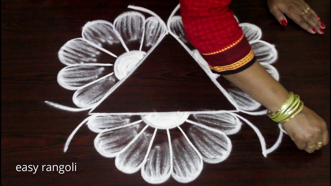 Triangle kolam designs || Chukkala muggulu || easy rangoli