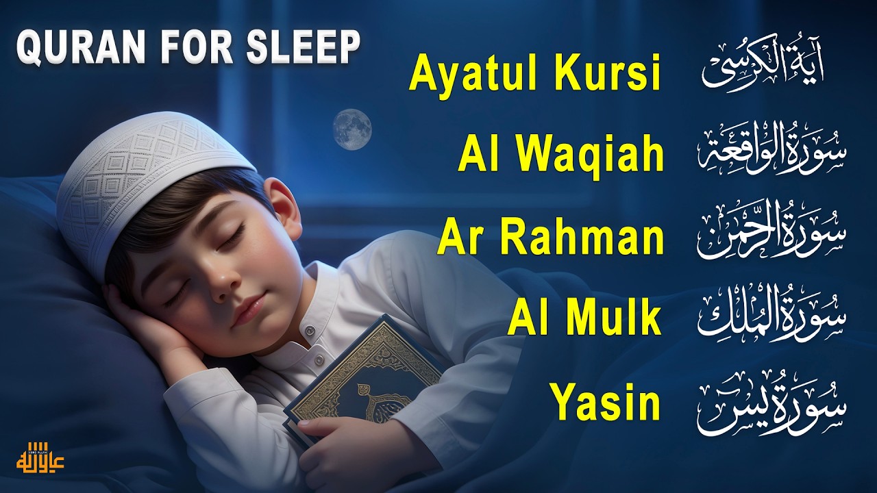 Relaxing Quran Before Sleep | Al-Fatiha,Ayatul Kursi,Surah Ar-Rahman, Al-Mulk, Yasin - Alaa Aqel