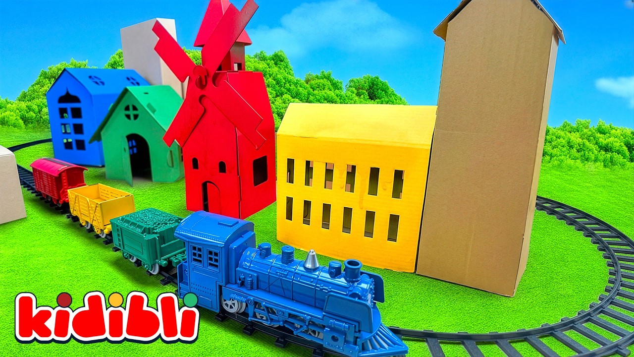 Toy trains help build the toy city! 🚂👷 Trains for Toddlers | Colors | Cartoon for Kids | Kidibli