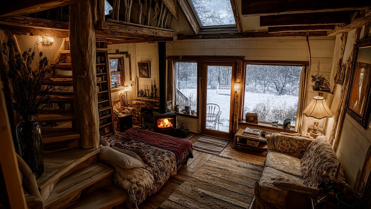🔴A Staircase Holding the Echo of Youth | Cozy Fireplace Sounds for Deep Sleep and Gentle Reflection