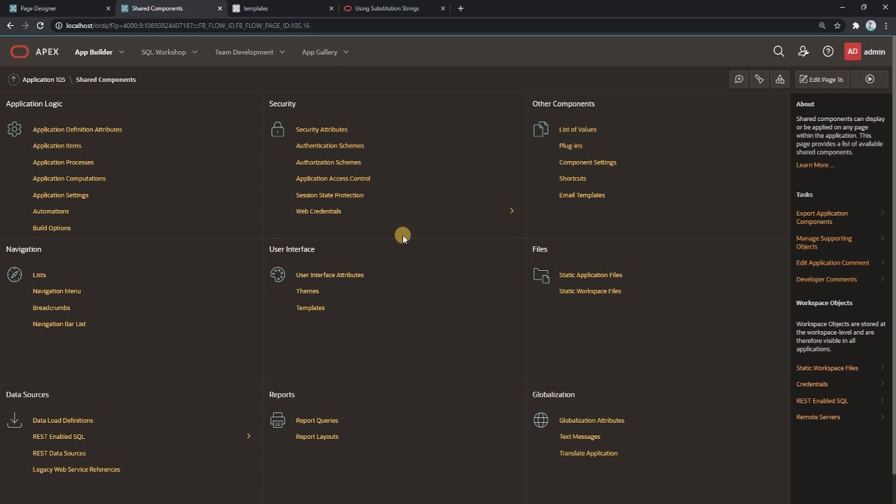 Oracle Apex - Substitution Strings أوراكل ابكس