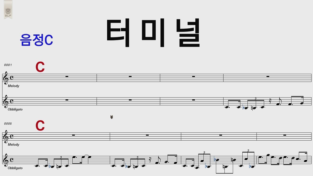 터미널 윤수일 C /통기타 카포 악보영상