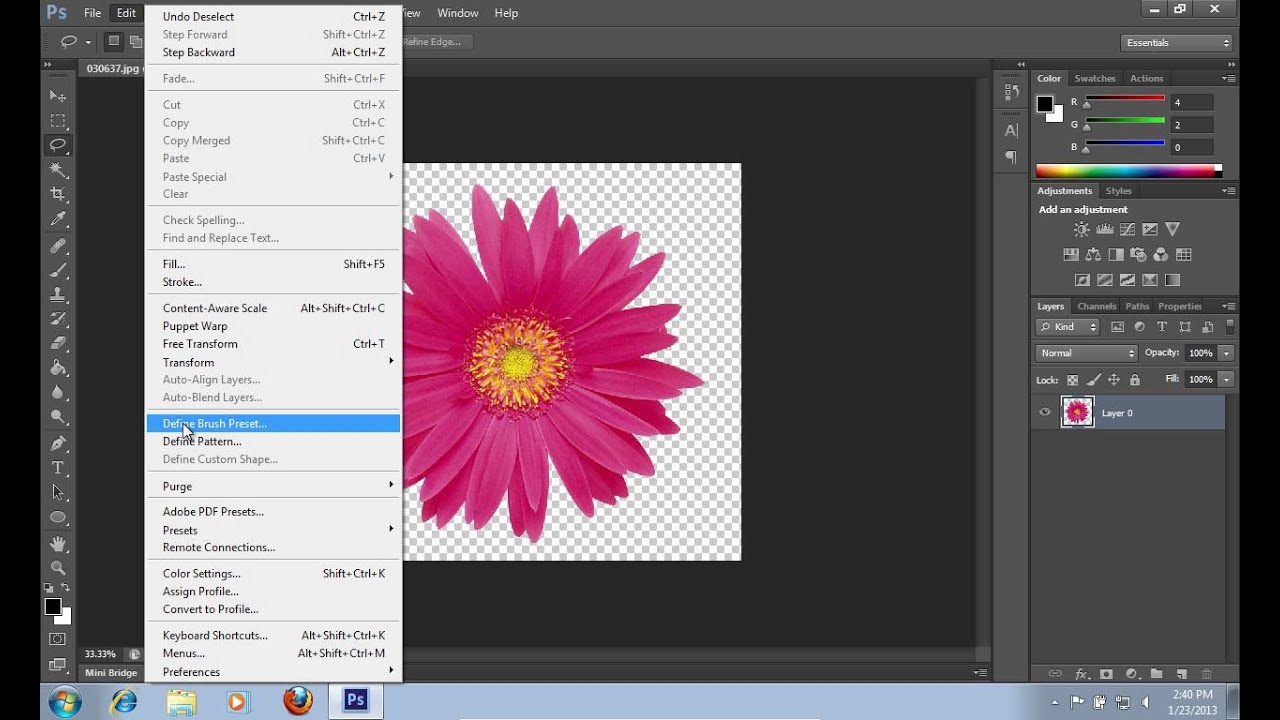 How to Define Brush in Photoshop CS6