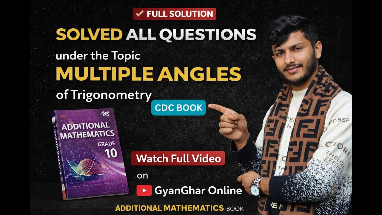CDC BOOK solution. MULTIPLE ANGLES, TRIGONOMETRY. CLASS 10.  ALL Important Short questions