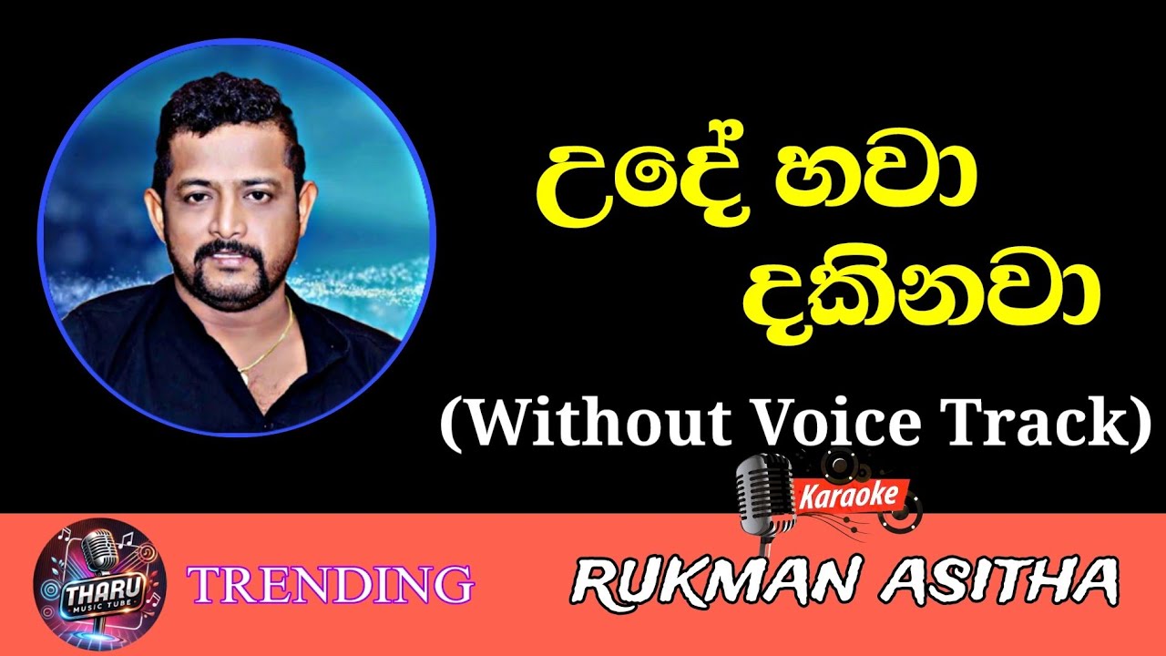 Ude Hawa Dakinawa Karaoke With Lyrics | Without Voice Track | Rukman Asitha | Sinhala Karaoke