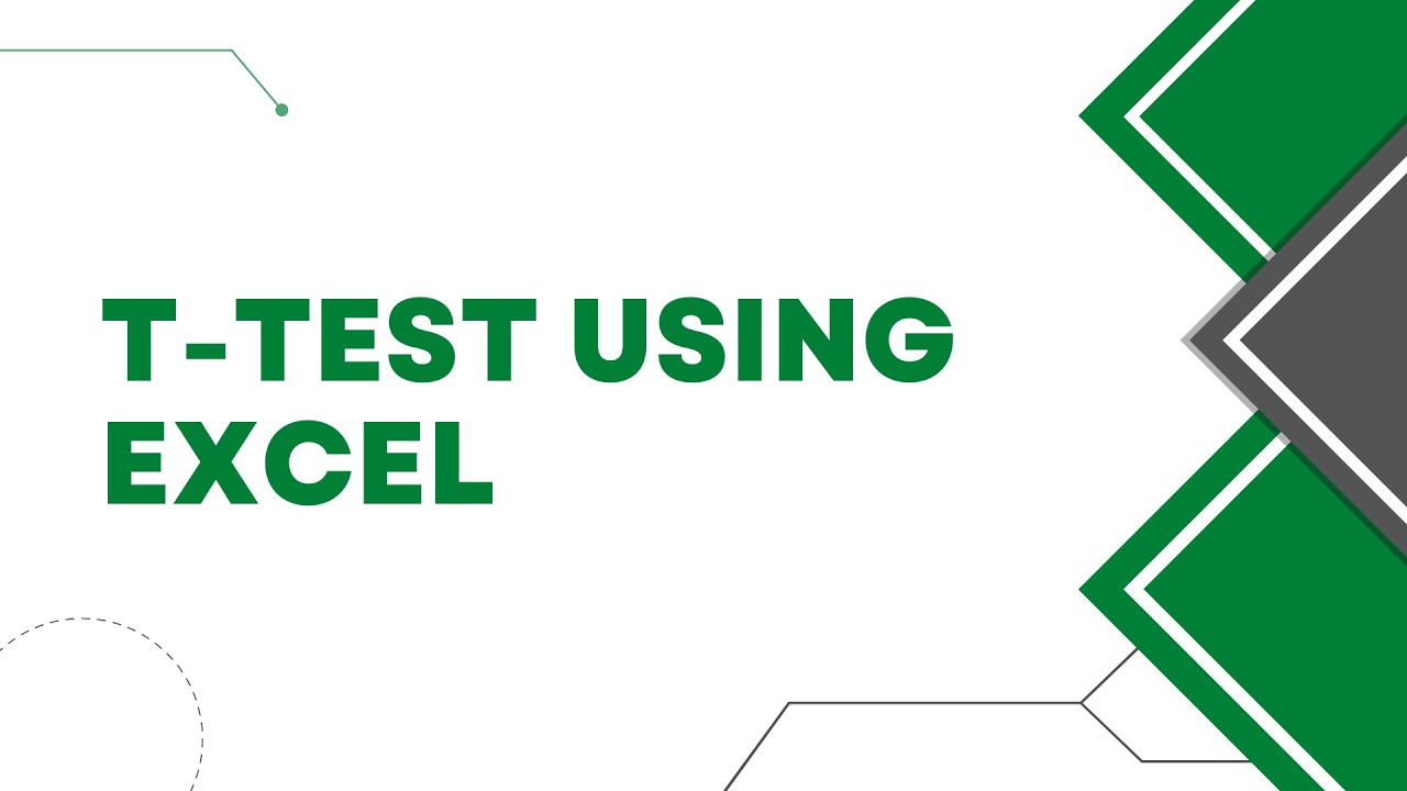 Independent Samples t-test Using Excel