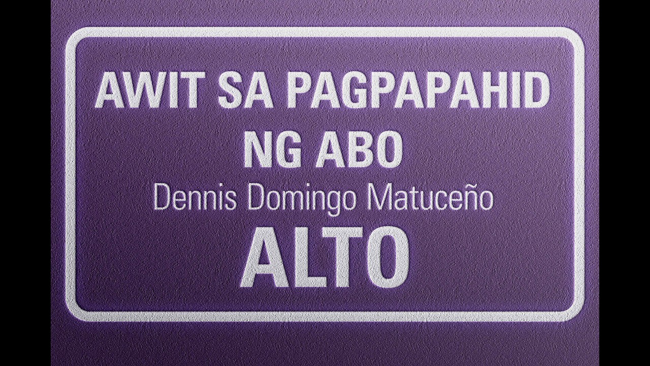 Awit sa Pagpapahid ng Abo | ALTO | Arr. Dennis Domingo Matuceño