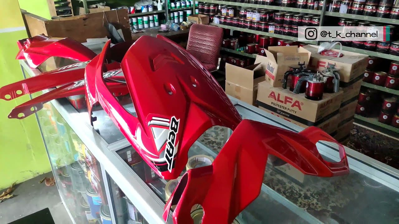 Rekondisi Honda Beat Warna Candy Glory Red ( 