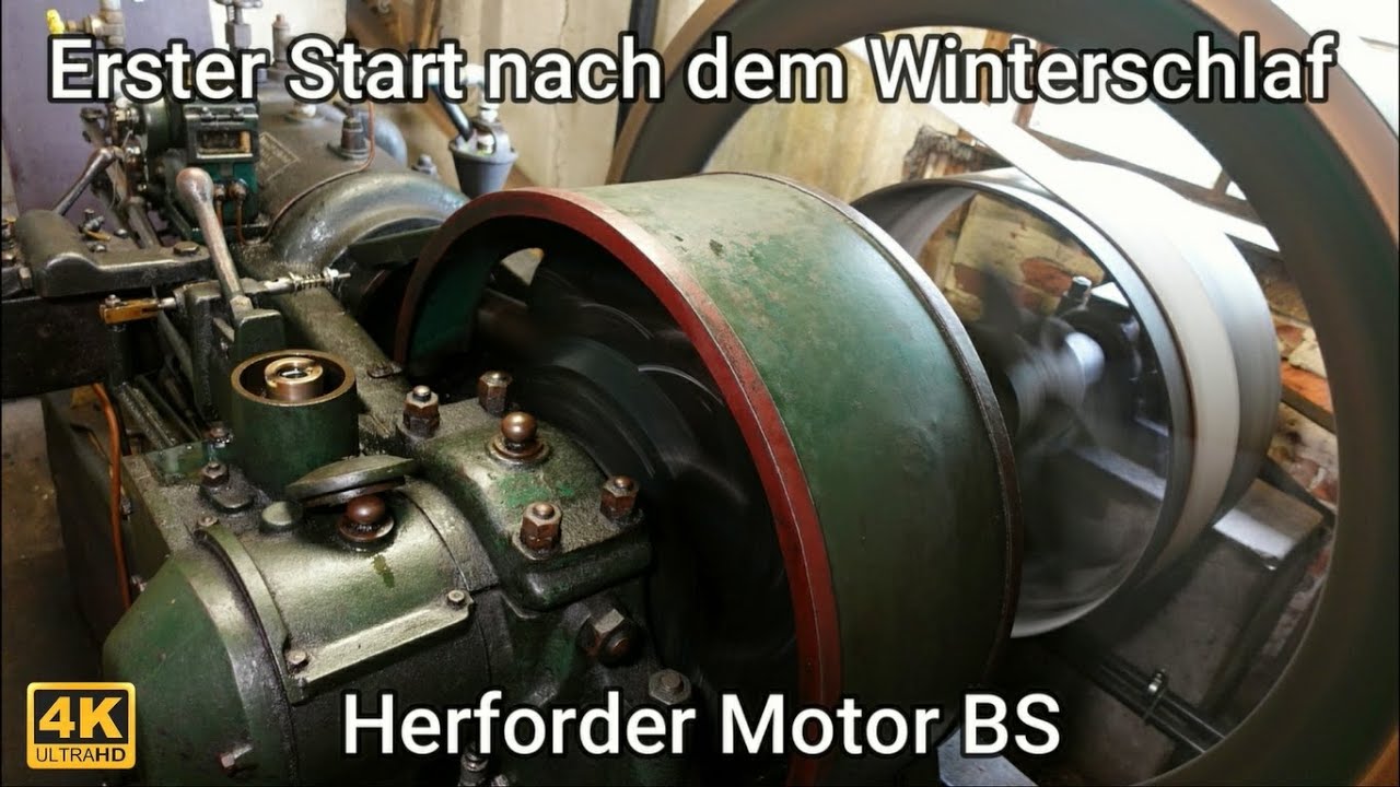 Erfolgreicher Start eines Herforder BS Motor Baujahr 1931 nach dem langen Winterschlaf