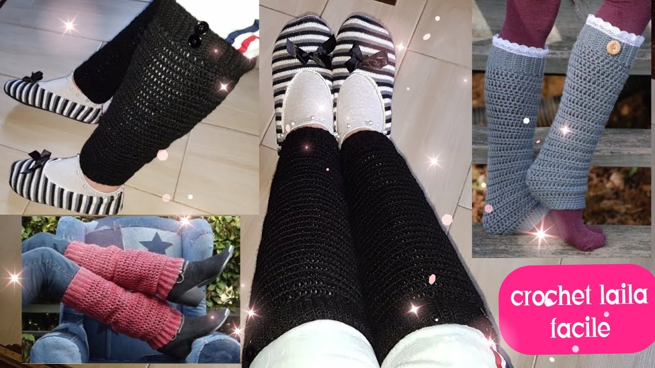 Crochet laila facile/مدفئ الساقين بالكروشي سهل التنفيد لأي مقاس