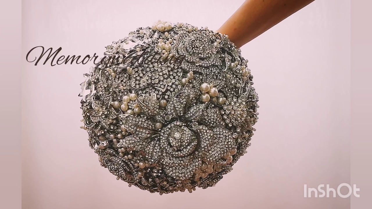 Silver brooch bouquet by MemoryWedding