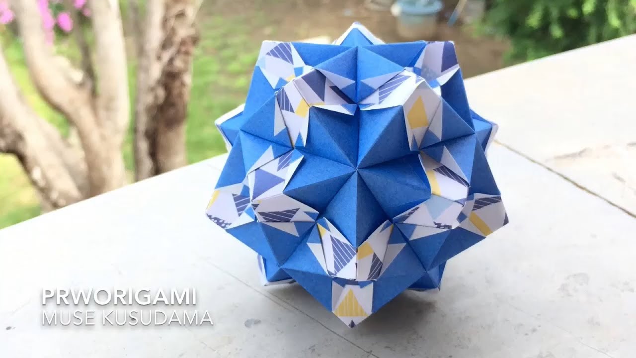 Muse Kusudama - PrwOrigami Folding Tutorial 【くす玉・折り紙】