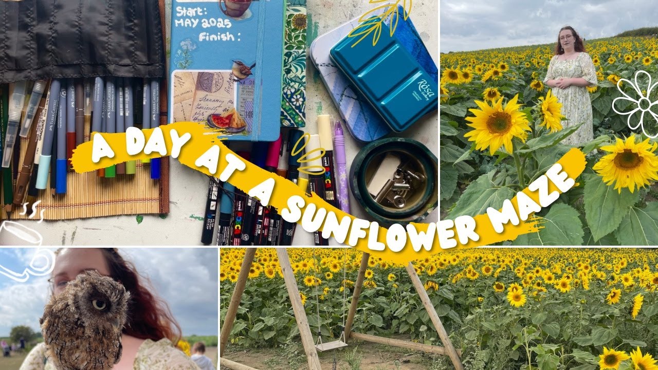 Paint in a sunflower field with me! market stalls, plein air painting kits, nature and more🌻