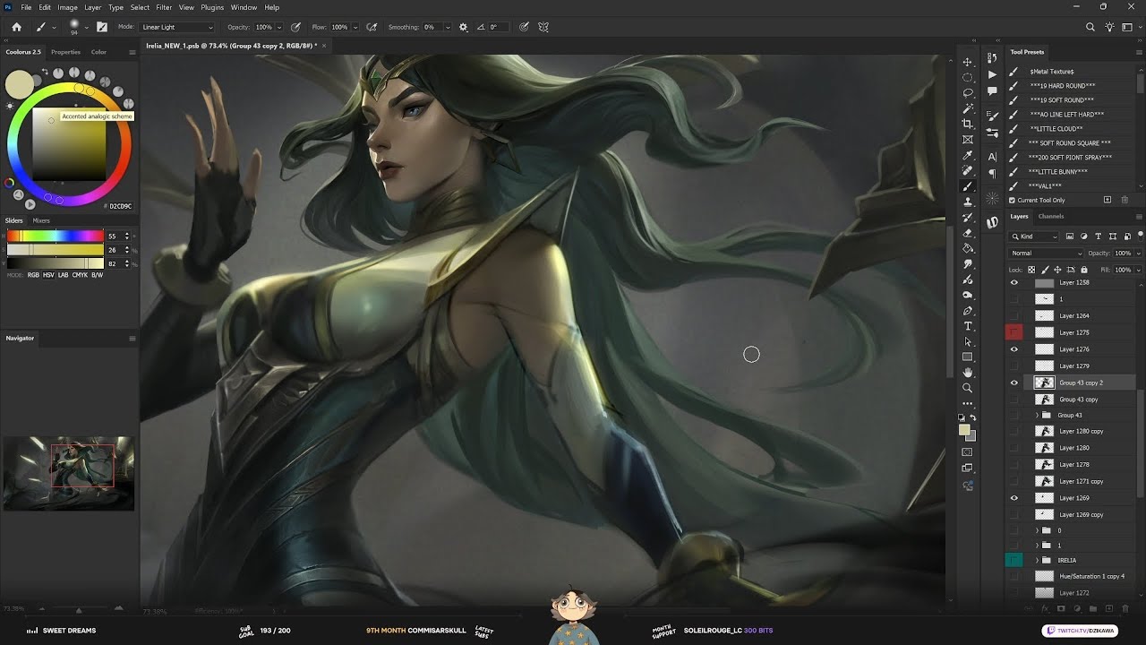 January 22, 2026 [Sketches and Irelia Splash Art] Digital Painting, Photoshop