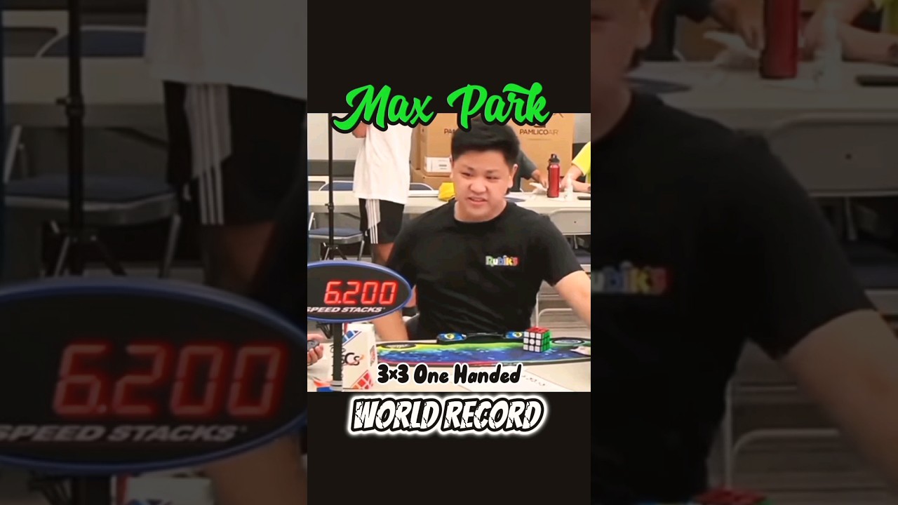 3×3 One Handed World Record 💥 | 6.20sec | Max Park | 🔥😎🥰♥️🔥