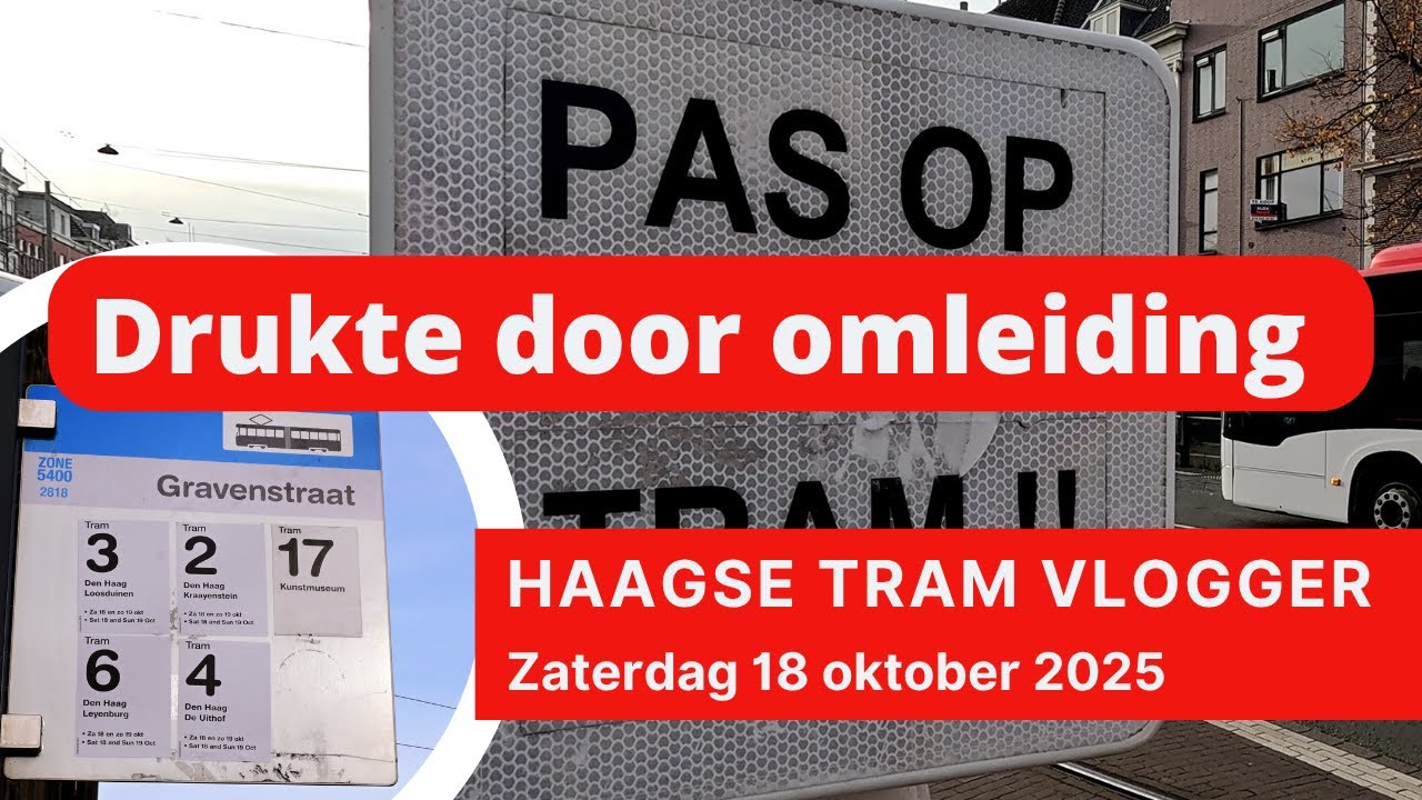Tramdrukte door sluiting tramtunnel (18 oktober 2025)