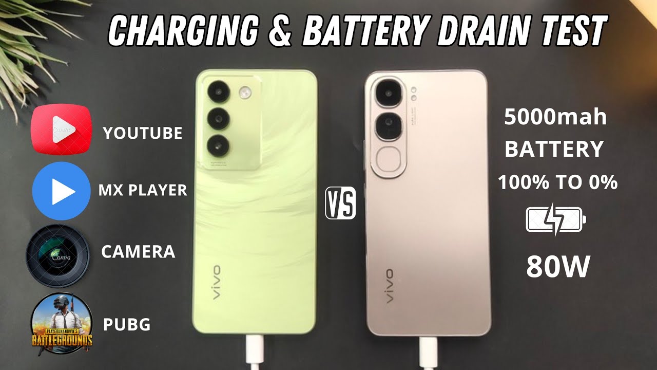 Vivo Y200 vs Vivo Y100  Battery Drain & Charging Speed Test | 5000Mah | 80W | PUBG /BGMI  Test
